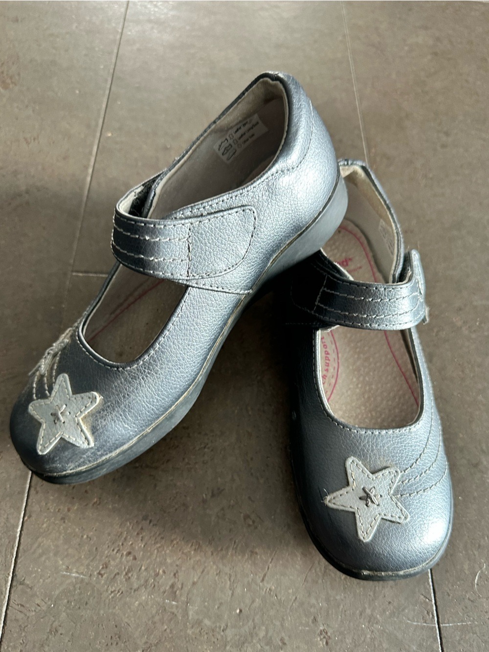 Pediped Silver Girls Star Mary Jane Shoes size 13